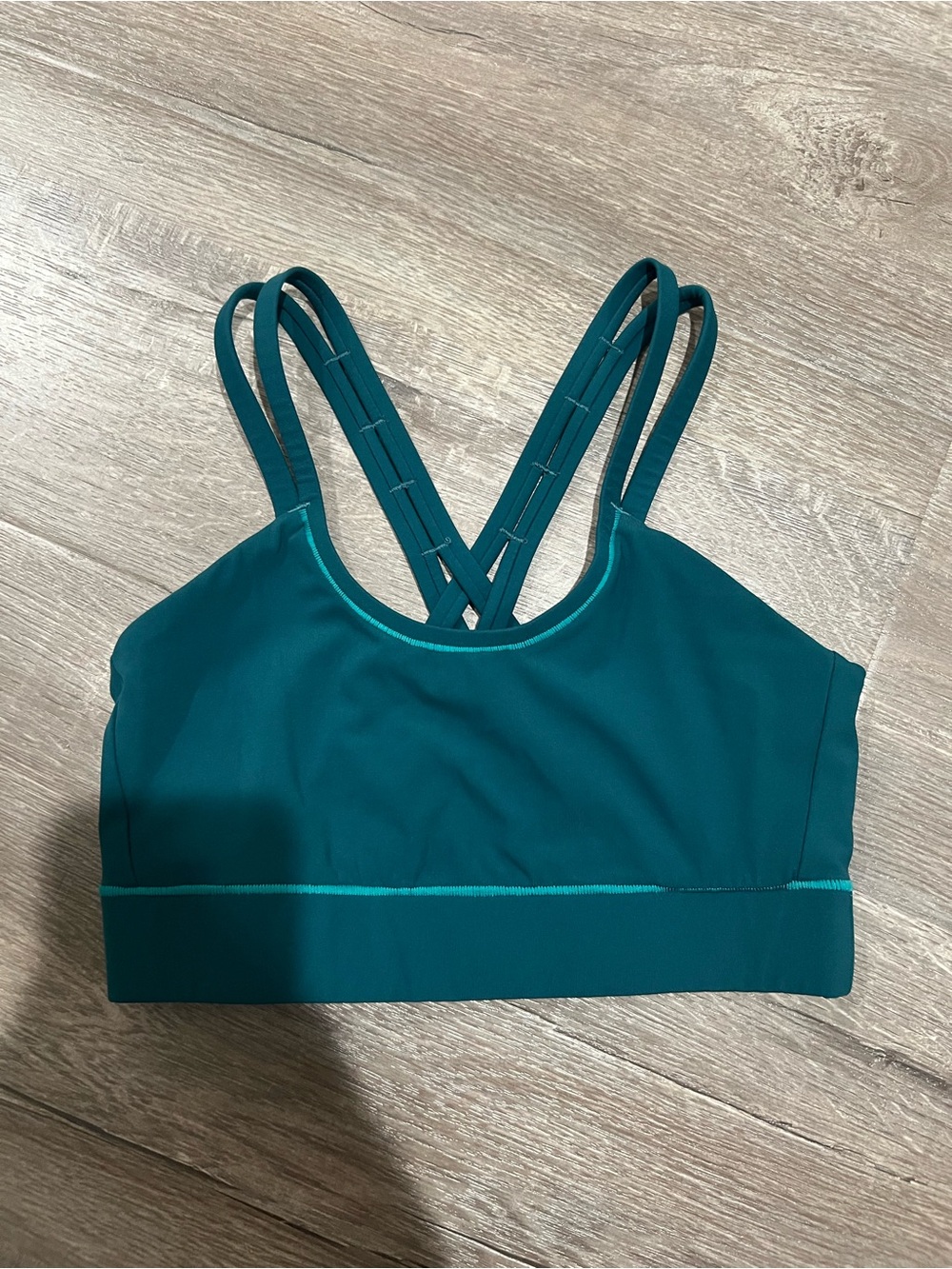 Janji Pace Teal Strappy Sports Bra
